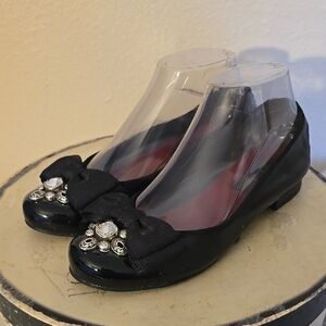 Brighton Black Flats with Rhinestone Embellishment